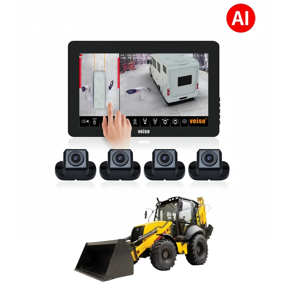 

4CH 1080P Blind Spot Detection 360 AVM Surround View Panoramic Camera System For Construction Equipment Loader Truck