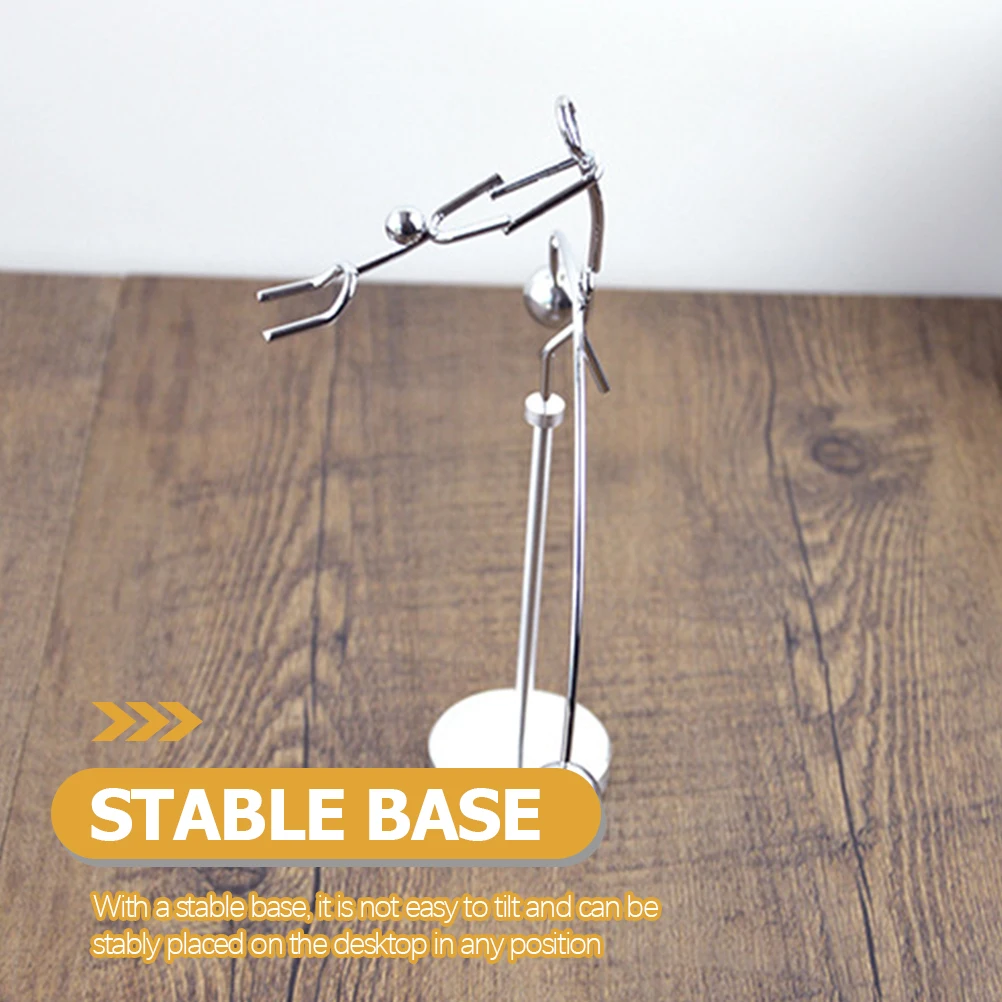 

Balance Toy Aluminum Iron Desktop Decor Physics Equilibrium Educational Model Pendulum Shaker Stacking Ornament Stable Base Long