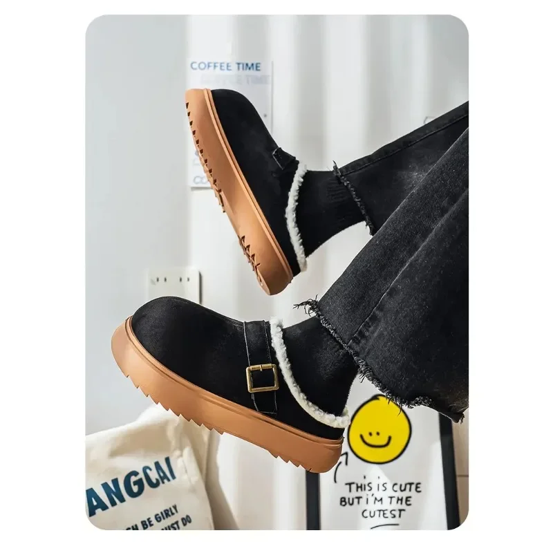 الرجال نعال من القطن للجنسين أحذية الشتاء جولة تو أحذية زلة واقية الدافئة شقة الثلوج الأحذية الأزواج أحذية قطنية نصف النعال #2