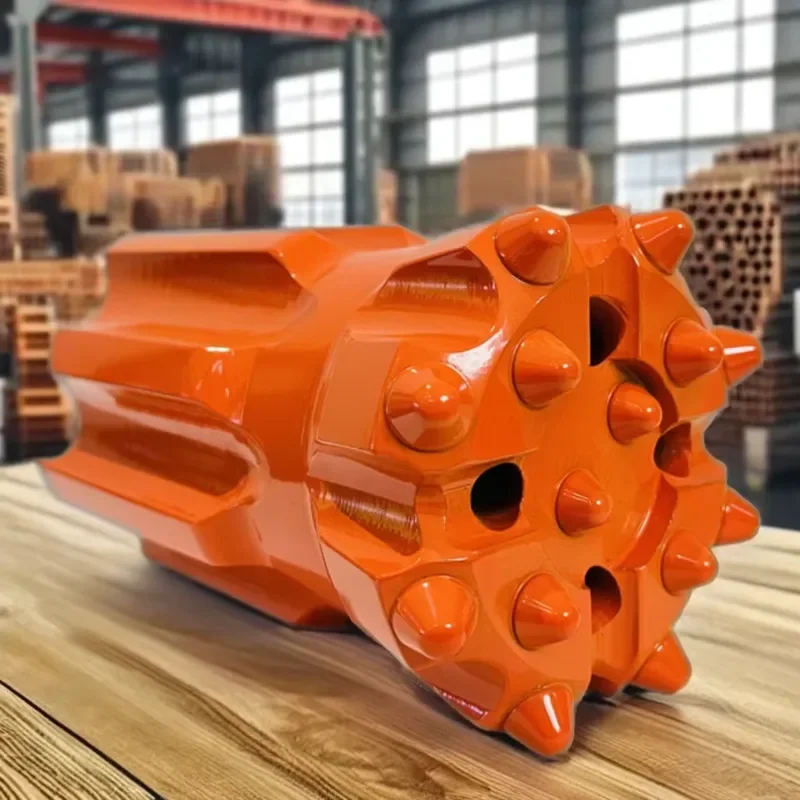 T45-102mm Easy-to-return Concave-centered Tapered-tooth Rock Drill Bit.
