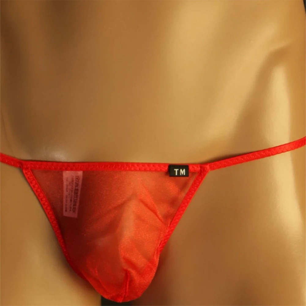 

1pc Tanga Mens Bulge Pouch Thongs G-Strings Sexy Lingerie Low Waist See Through Mesh Underwear Man Briefs