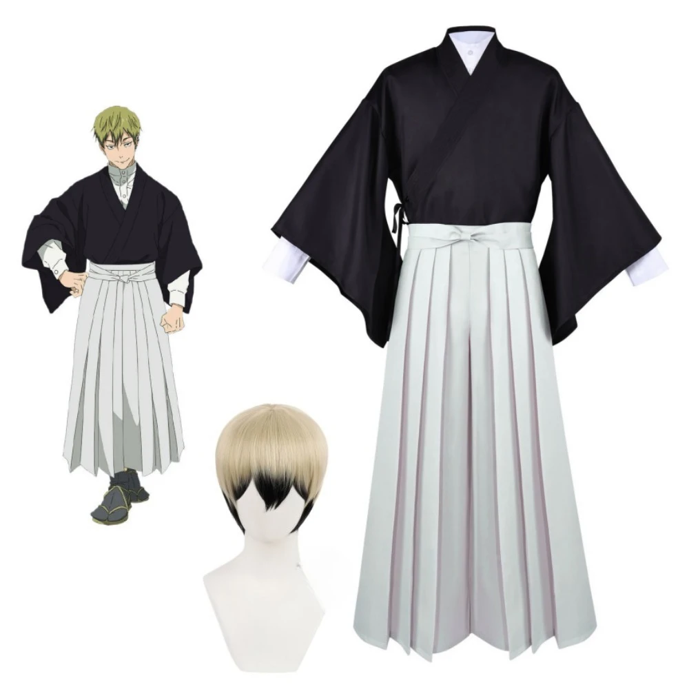 

Jujutsu Kaisen Naoya Zenin Black Kimono Set Cosplay Costume Wig Accessories Halloween Comic Con Stage Performance Outfit