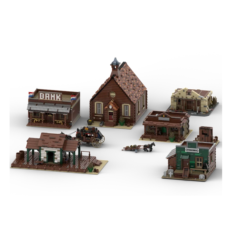 

MOC Street View Series Buiding Blocks Western Church Modular Model Country House Architecture Collection Toy Birthday Present