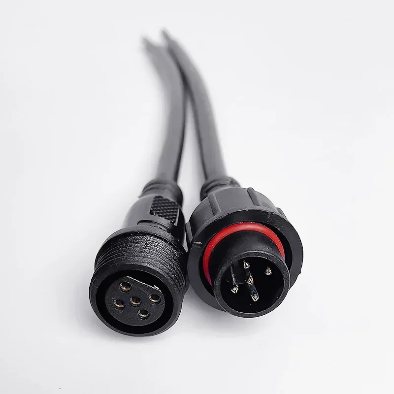 5/20Pcs M16 Waterproof 2 3 4 5 Pin IP65 Cable Wire Plug for LED Strip Male and Female Jack 22mm nut Connector Length 20CM OD 6mm
