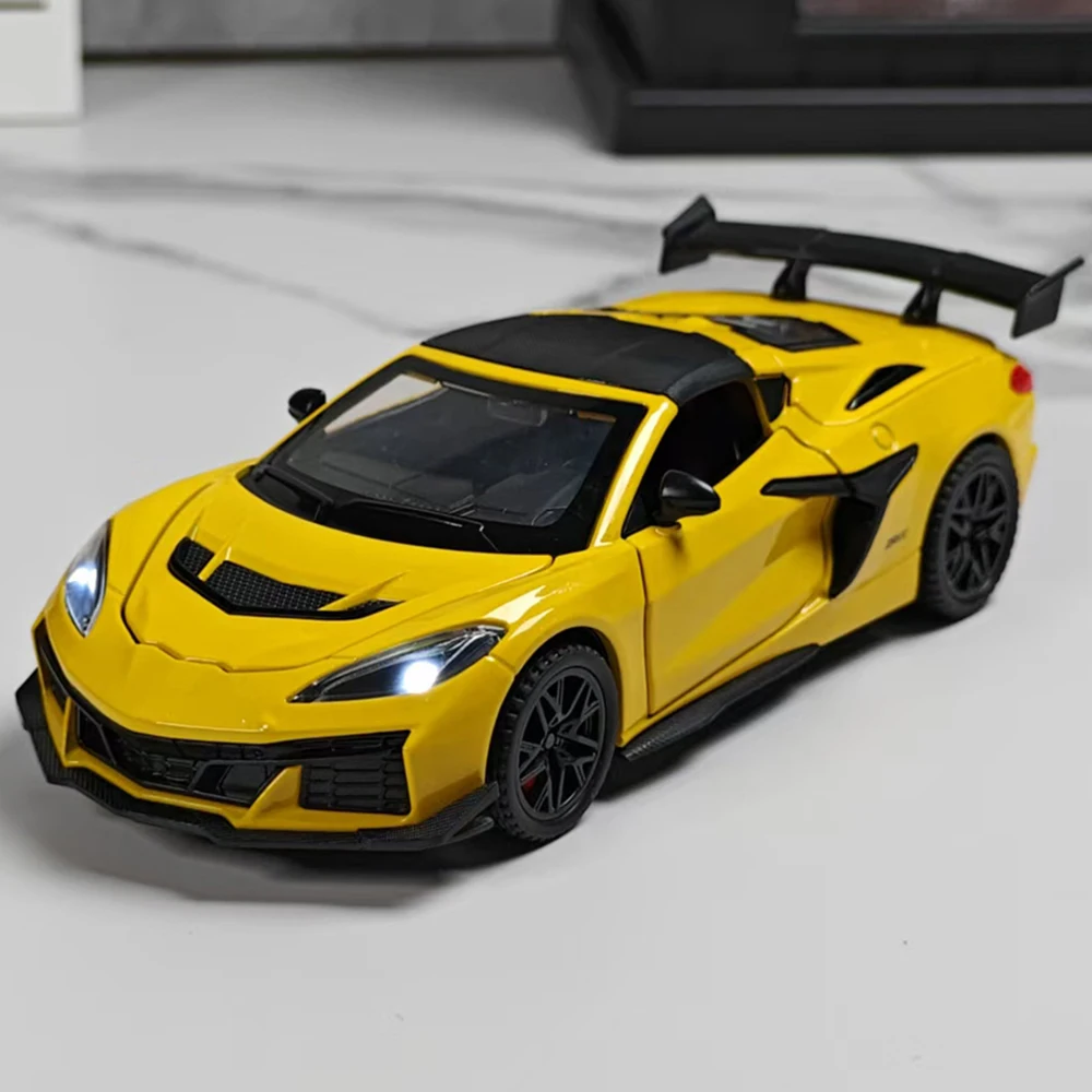 

1:32 C8 BYD YANGWANG U9 Alloy Supercar Model Diecast Toy Metal Body Rubber Tire Doors Opened Pull Back Vehice Office Decor Items
