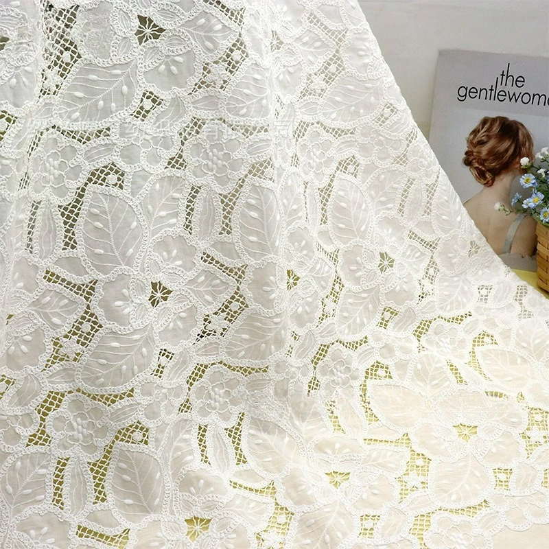 

Laser Cut Hollow Out Embroidered Fabric for Sewing Dress Clothes DIY Handmade Crafting Designer Fabric