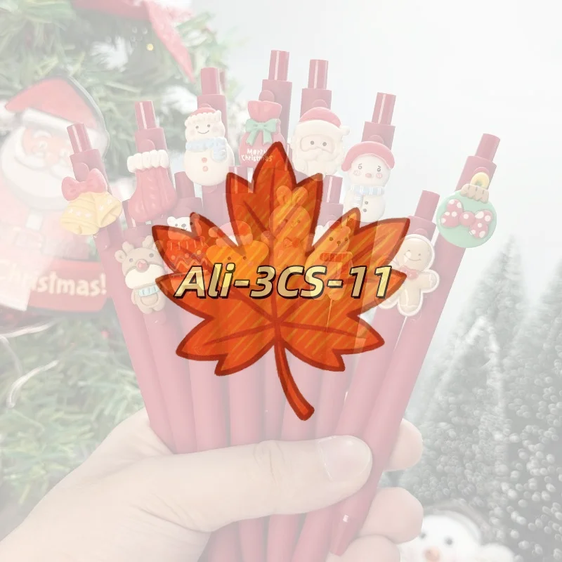 

5Pcs Christmas Gel Pen Set with Cartoon Holiday Designs, Student Prizes & Stocking Stuffer Gift