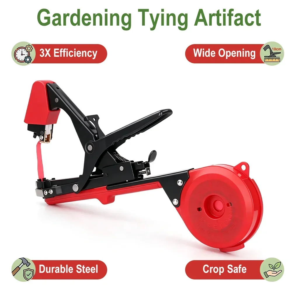 Hand Plant Branch Tying Binding Machine Garden Vegetable Stem Tapetool Strapping Tool With Tapener Tape Garden Pruning Tools