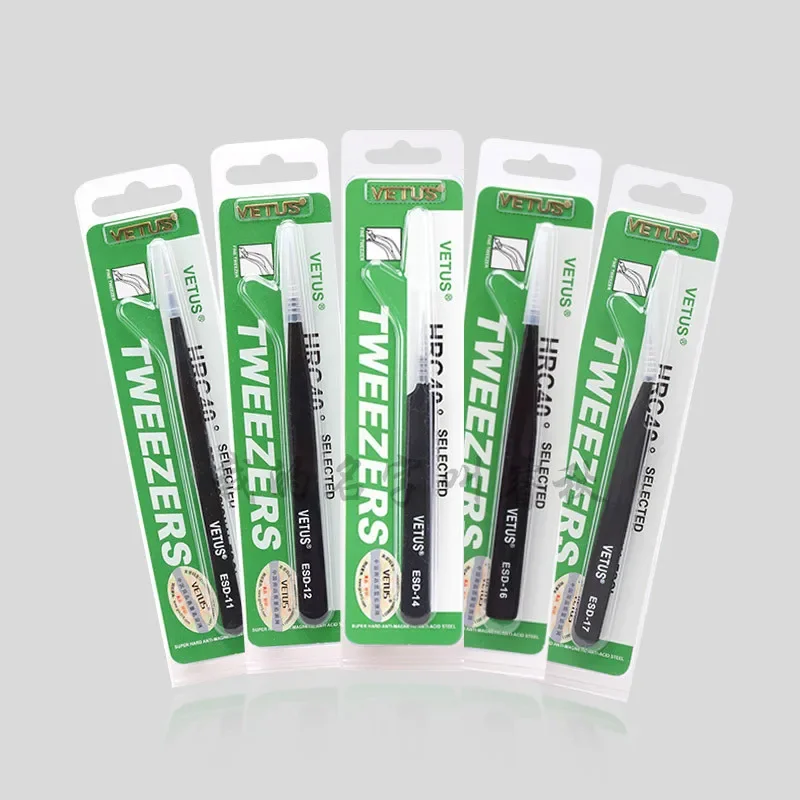 VETUS-Pince à épiler ESD pour extension de faux cils, pointe super fine, haute fierté, originale, 100%