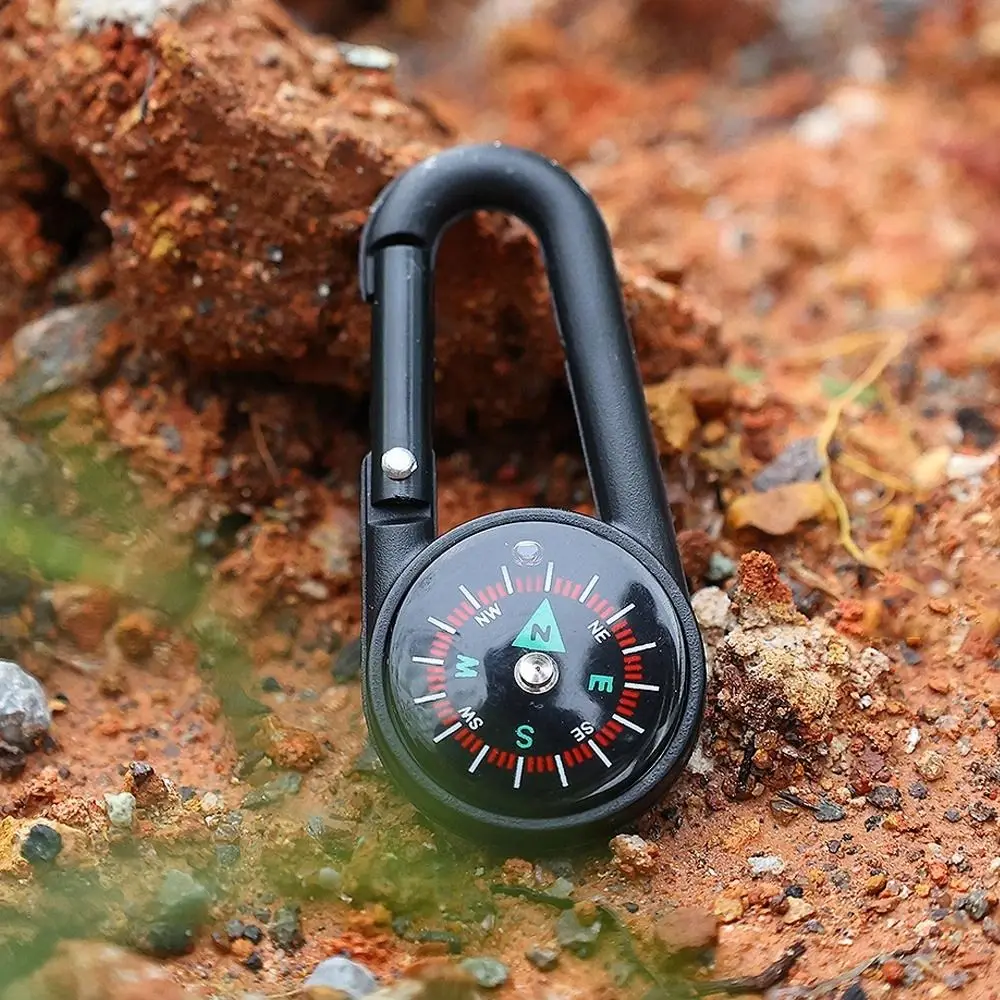 Outdoor Mixed Colour North Needle Buckle Compass Quick-Hook Snap Hook Camping Compass Compass Mini Compass Hiking Compass