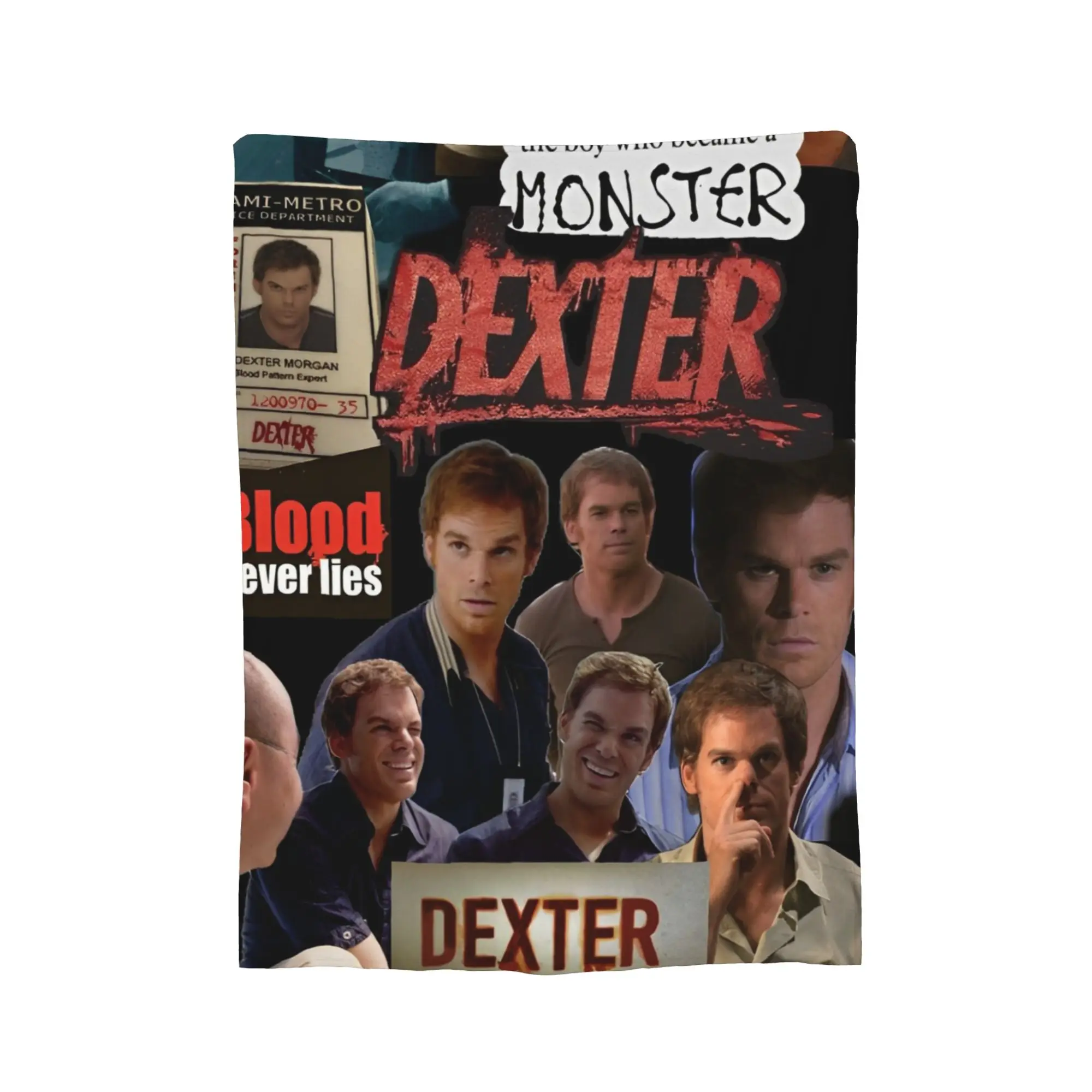 Dexter Morgan Blood Never Lies Knitted Blankets Flannel  Lightweight Thin Throw Blanket for Bedroom Sofa Bedspread