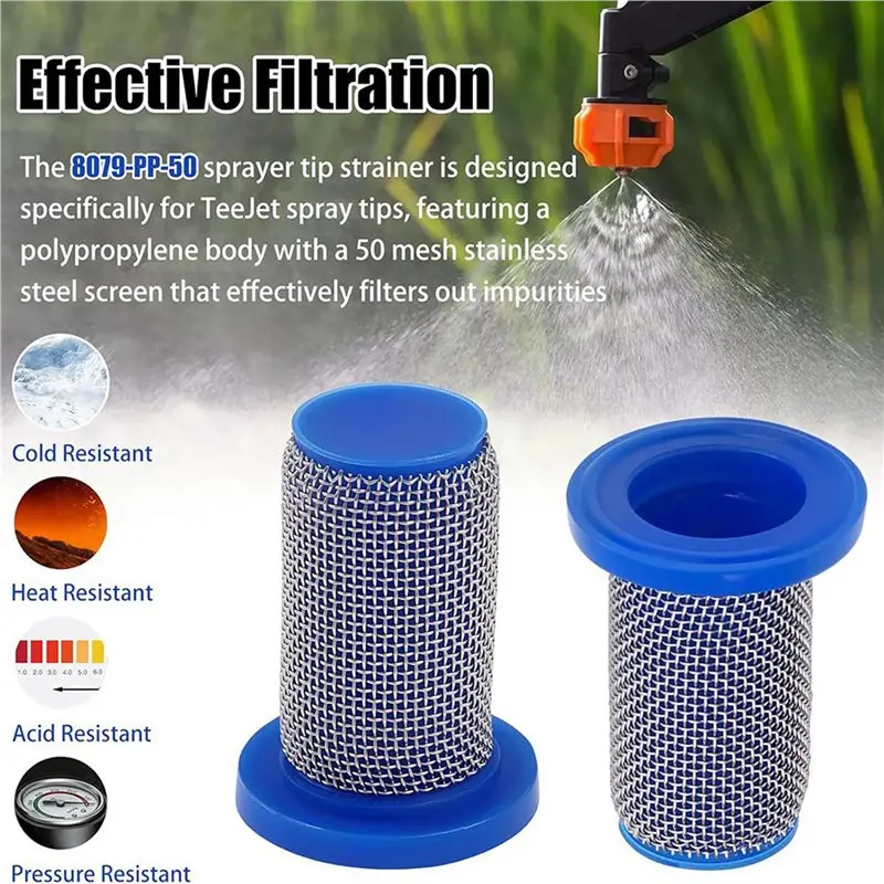 AB34-32Pcs 8079-PP-50 Sprayer Nozzles Strainer For Teejet Sprayer Nozzles,Stainless Steel 50 Mesh Screen image 6