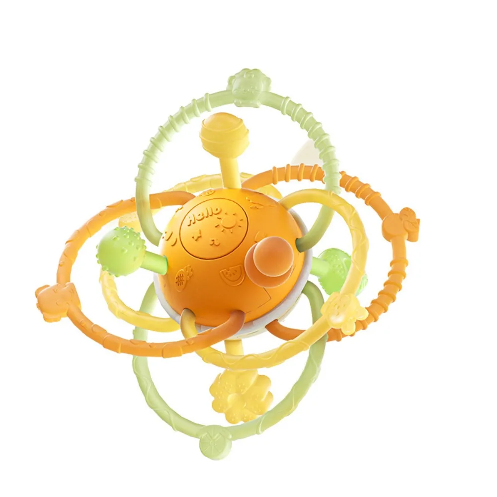 Rattle Soft Silicone Baby Toy Grab Ball Round Ball Hand Grab Ball Chewable Teethers Rattle Baby Toy