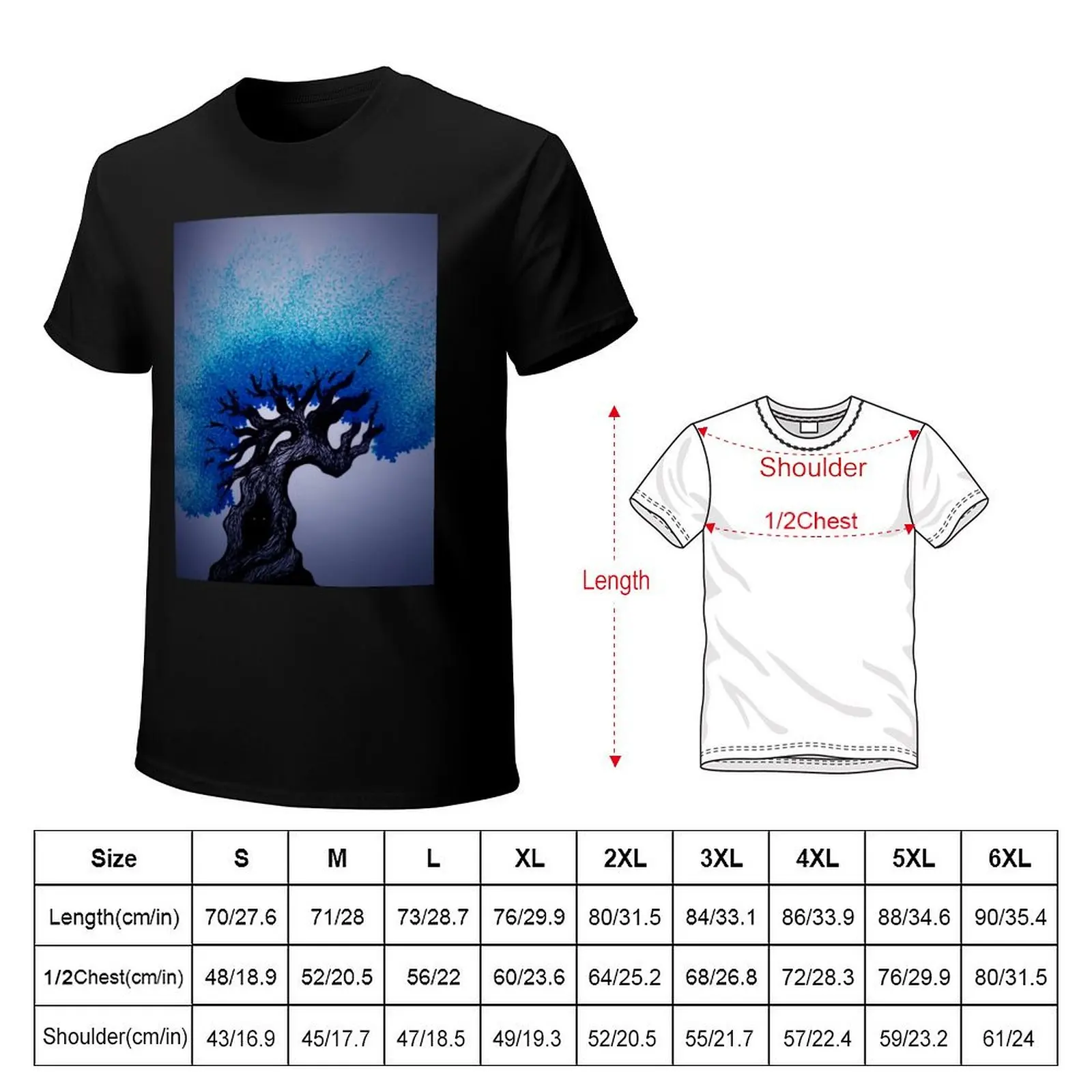 hidden in blue T-Shirt Basic Daily Outfit Short Sleeve Tee