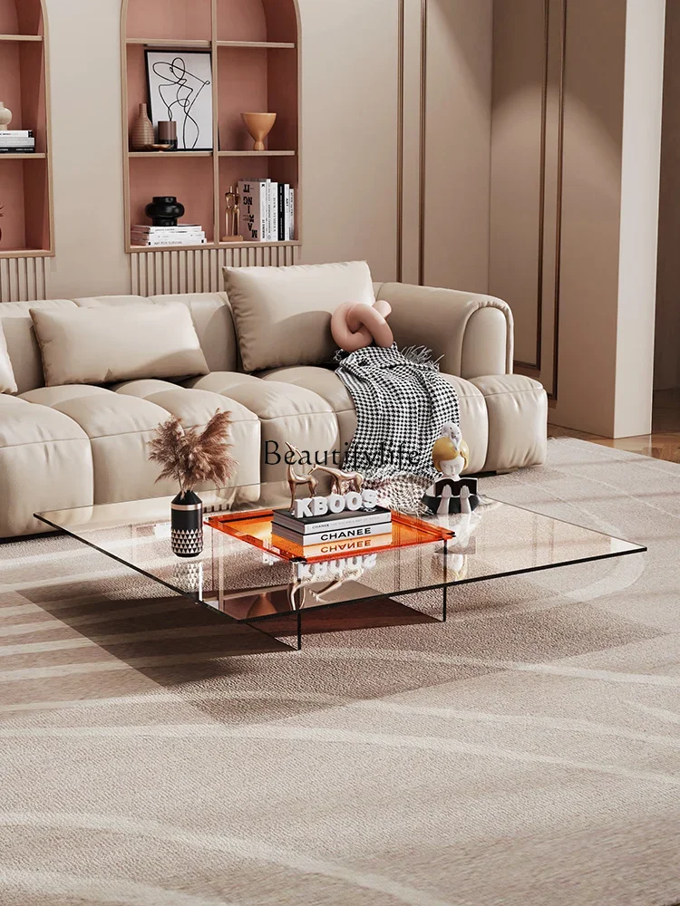 

PJ13PJ13Italian Minimalist Acrylic Tea Table Living Room Home Small Apartment Simple Modern Light Luxury High-End Sense