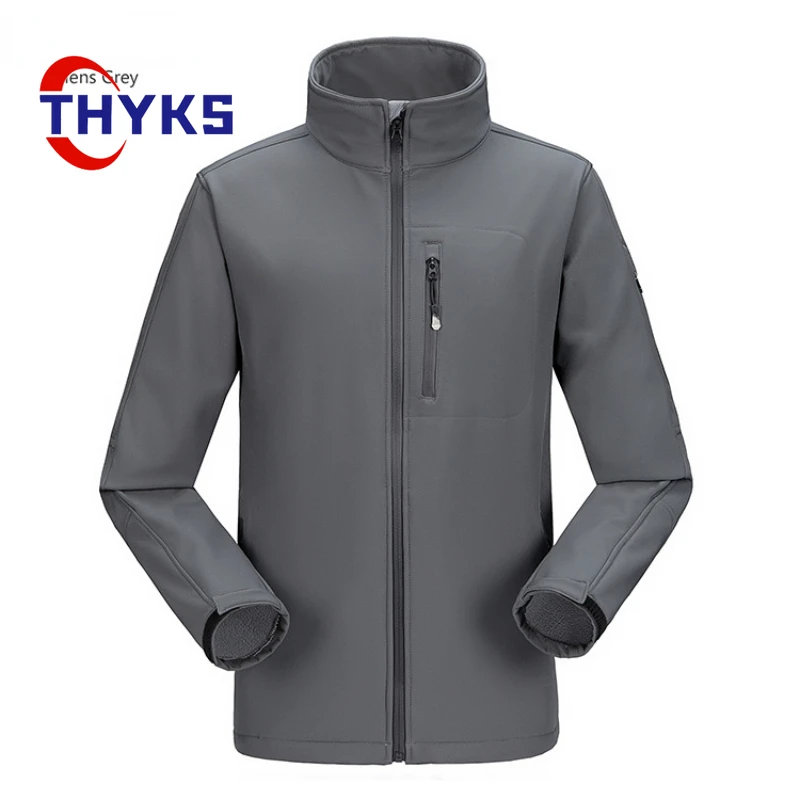 

Soft Shell Hiking Jacket Men Outdoor Fleece Thick Plush Single Layer Waterproof Comfortable Coat Couple Zipper Casual Top Hombre