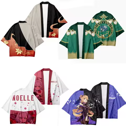 Genshin Impact Cosplay Costume Kaedehara Kazuha Venti Noelle Fischl Sucrose Kaeya Alberich Albedo Japanese Kimono Cardigan Shirt