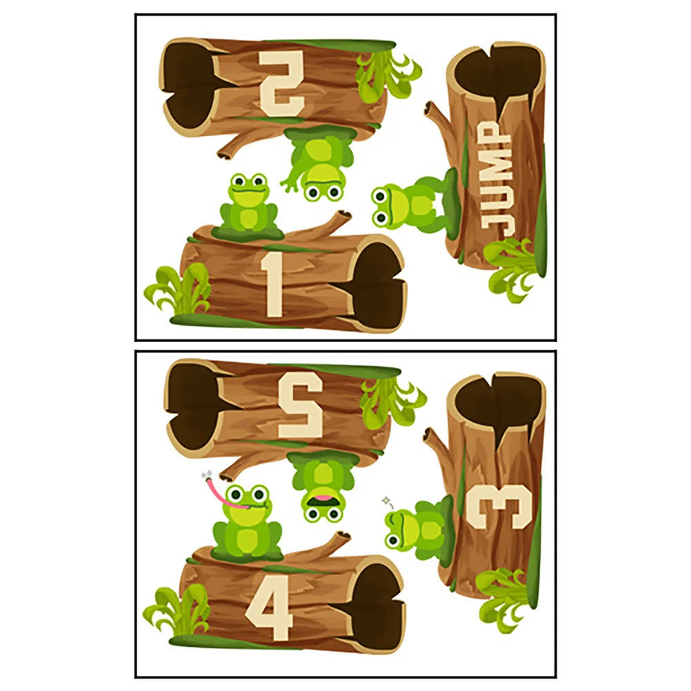 

1 Sheet Frog Jumping Path Stickers Floor Game For Kids Sensory Path Classroom Nursery Bedroom Home Decor Cartoon Animal Floor