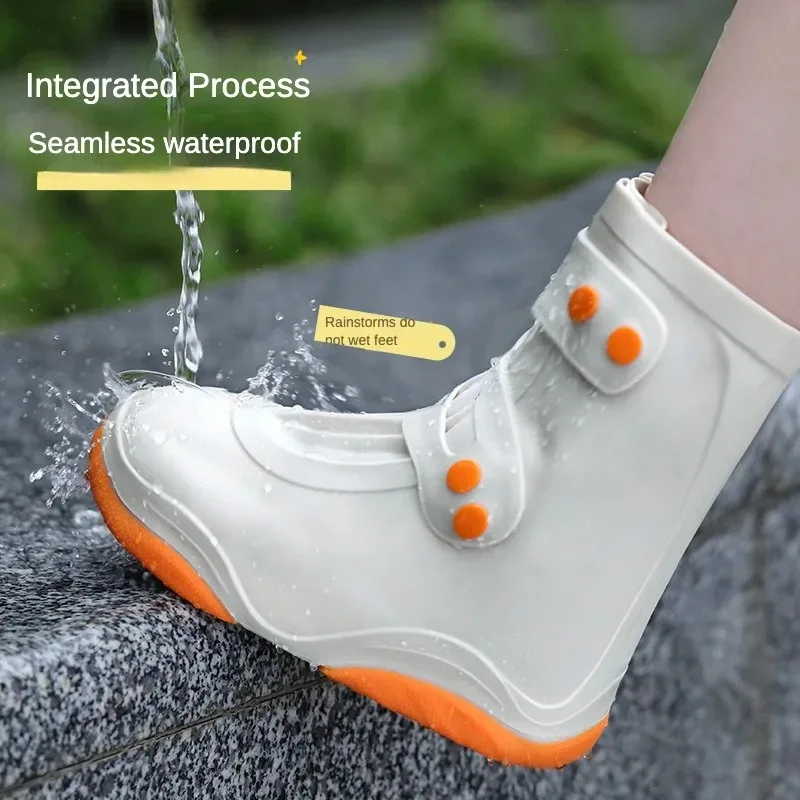 Rain Boots Women\'s Waterproof Shoe Cover Silicone Outdoor Wear Rainy Day Non-Slip Thickening and Wear-Resistant Children\'s Boots