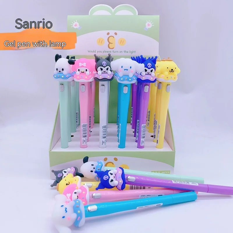 

36pc/box New Cartoon Sanrio Cute Kuromi Light Silicone Neutral Pen Student Exam Stationery Black Pen School Prize Gift