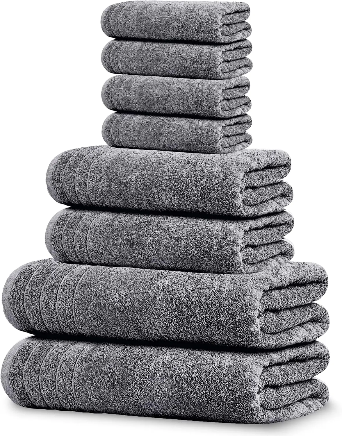 

Pack of 8 Towels Set, 2 Extra Large Bath, 2 Hand, 4 Washcloths, 100% Cotton, Lighter Weight, Quicker to Dry, S er Absor