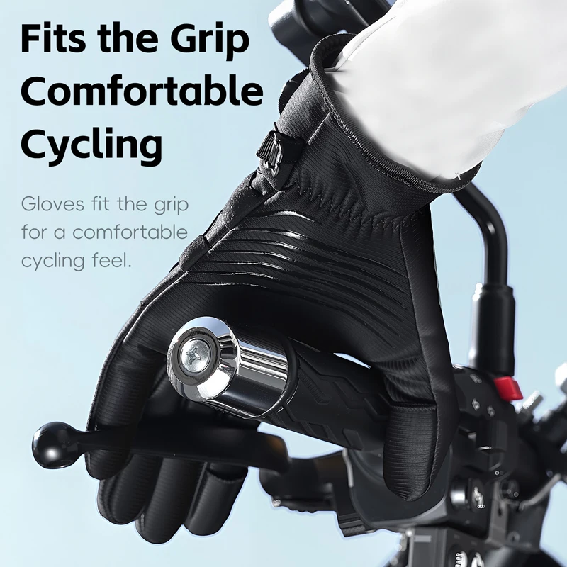 Winter Bike Gloves Magnetic Quick Release Thermal Insulated Touchscreen Fingers for Cold Weather Commuting Cycling Gloves - view 5