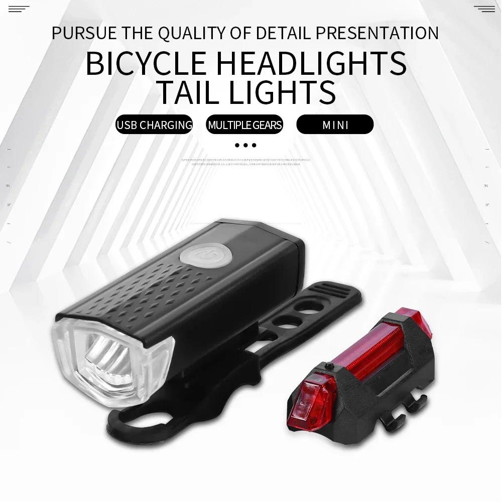 

Hot sales mtb bike light front rear and back led USB rechargeable waterproof mountain bicycle light set