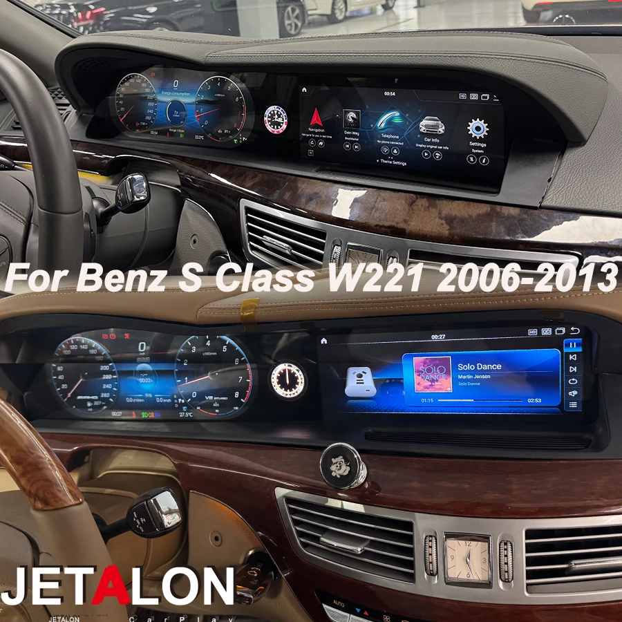 

3-в-1 интегрированный LCD-экран с Android для Mercedes-Benz S-класса W221 2006-2013, автомобильная магнитола, мультимедийный видеоплеер, GPS-навигация