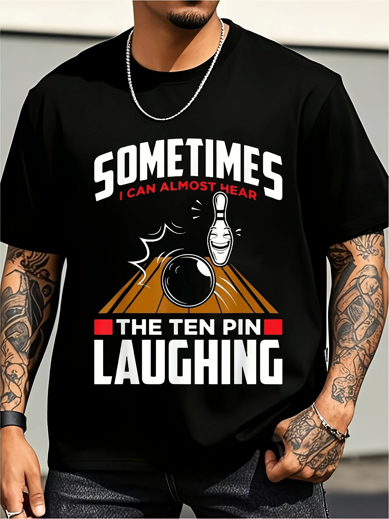 Hear the Laughter of the Ten Pillars Fun Golf Shoe Style T-Shirt Plus Size Retro Casual Round Neck Printed T-Shirt Unisex