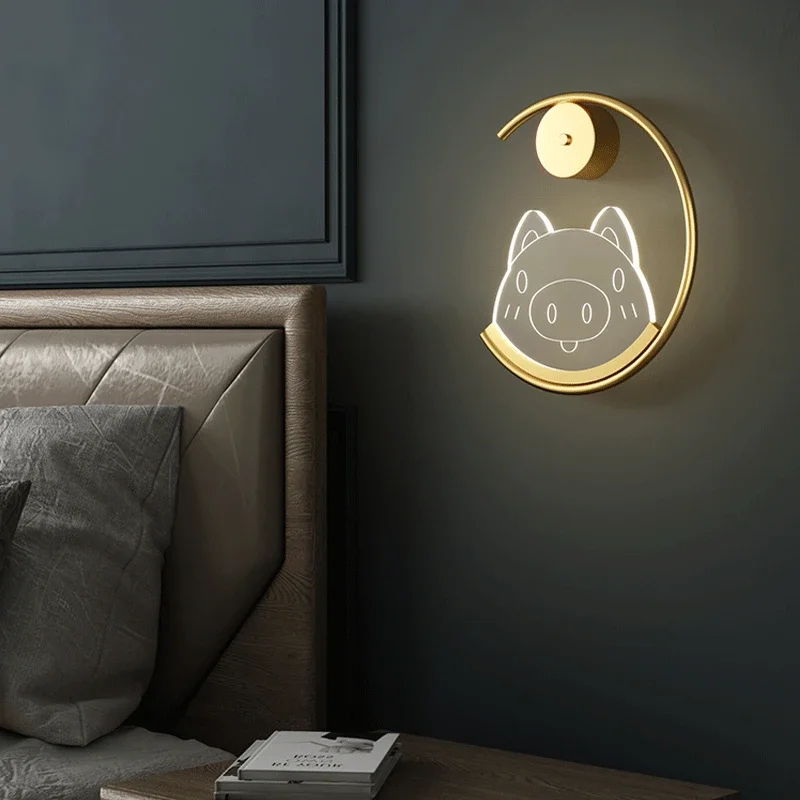 Nordic Children'S Room Creative Rabbit Led Wall Lamp For Girls Bedroom Study Nursery Hallway Aisle Decorative Sconce Cute Light