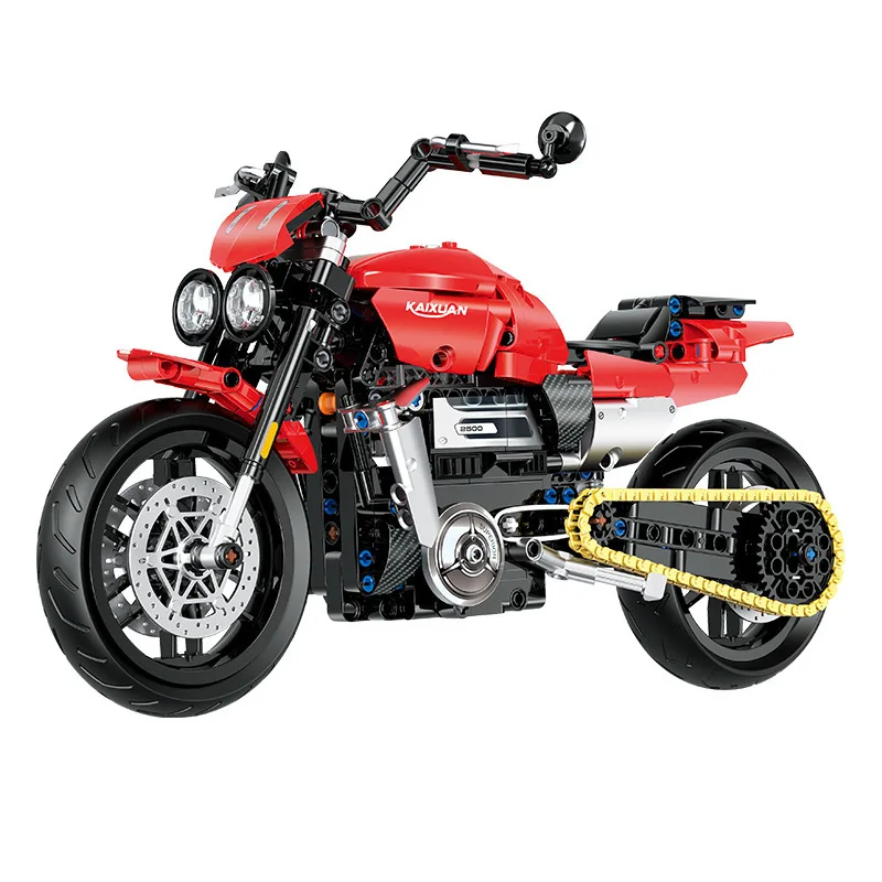 Décennie s de Construction de Moto Toxique B pour Garçon, Briques Rétro, Modèle MOC, Cadeaux de Noël, Nouveauté 1:8