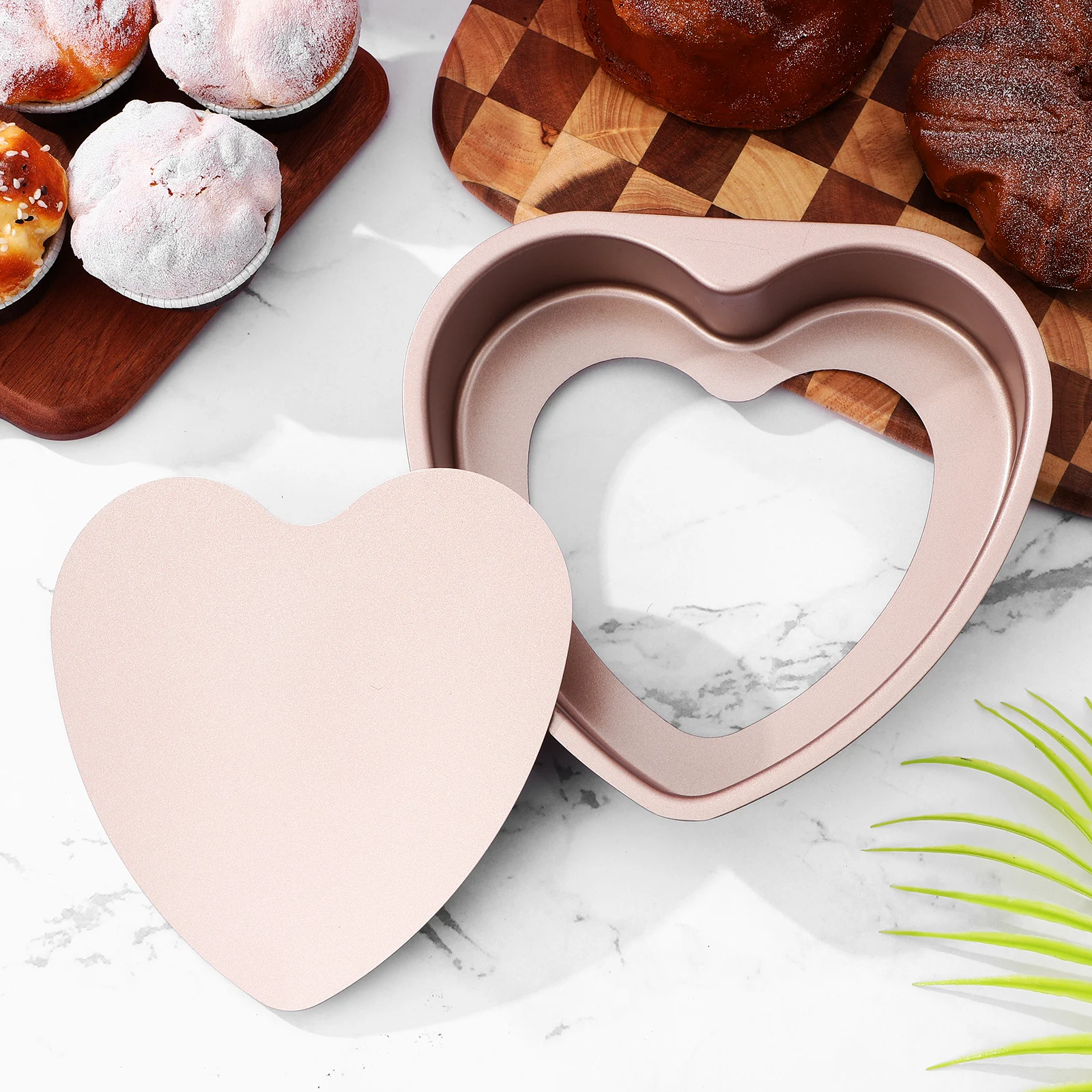 

Heart Shaped Mold 8 Inch Aluminum Alloy Baking Pan Removable Base Heart Cake Tin Cake Pans Molds For Baking Kitchen Supplies