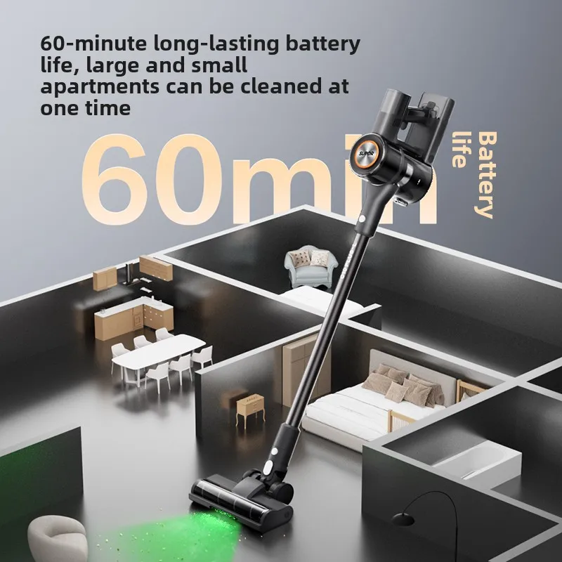 Aspirador de pó sem fio grande sucção doméstico portátil leve e som macio cabelo de gato pet aspirador de pó poderoso