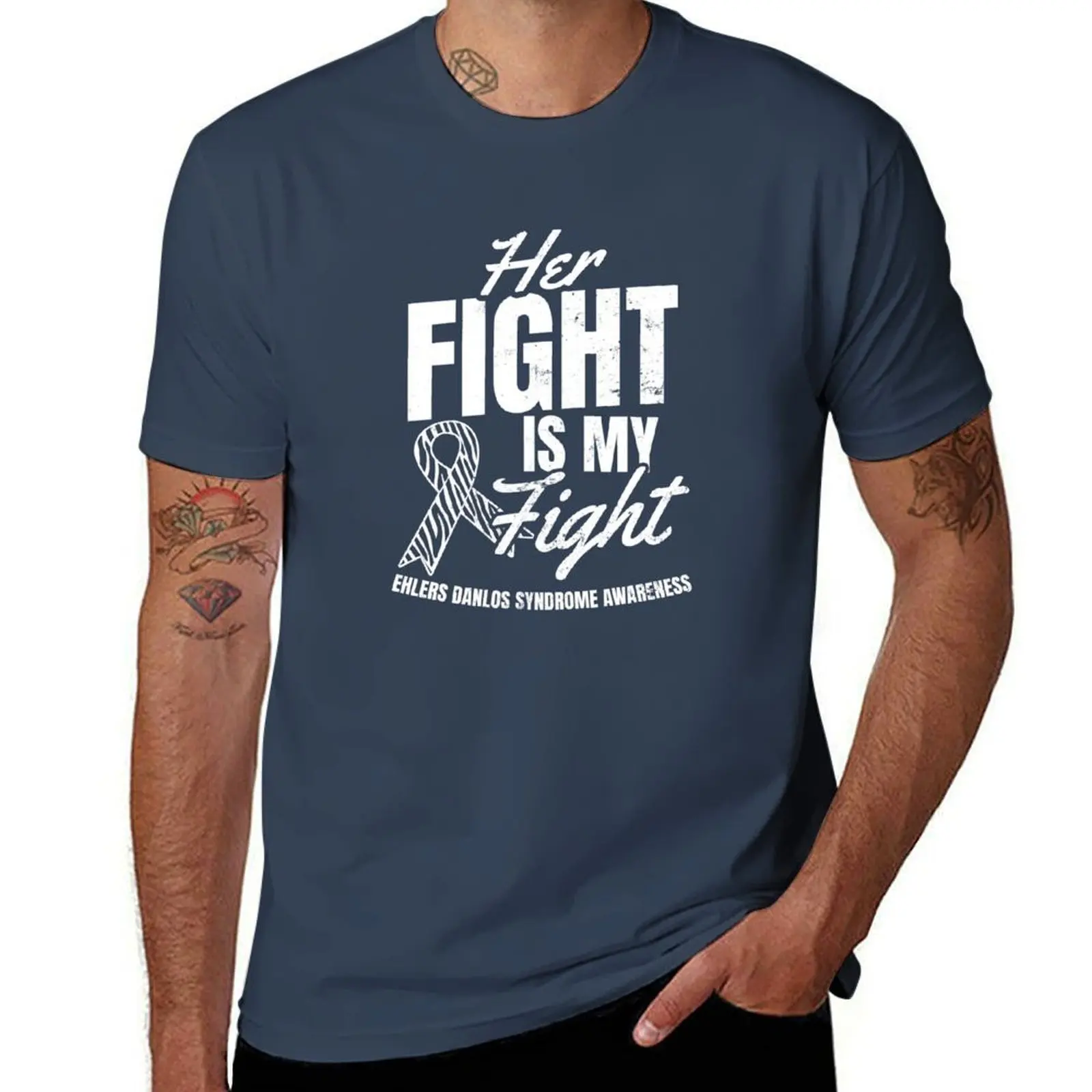 

Gift Fight Danlos Shirt My Syndrome Ehlers Her T-Shirt Basic Solid Color Casual Tee Shirt