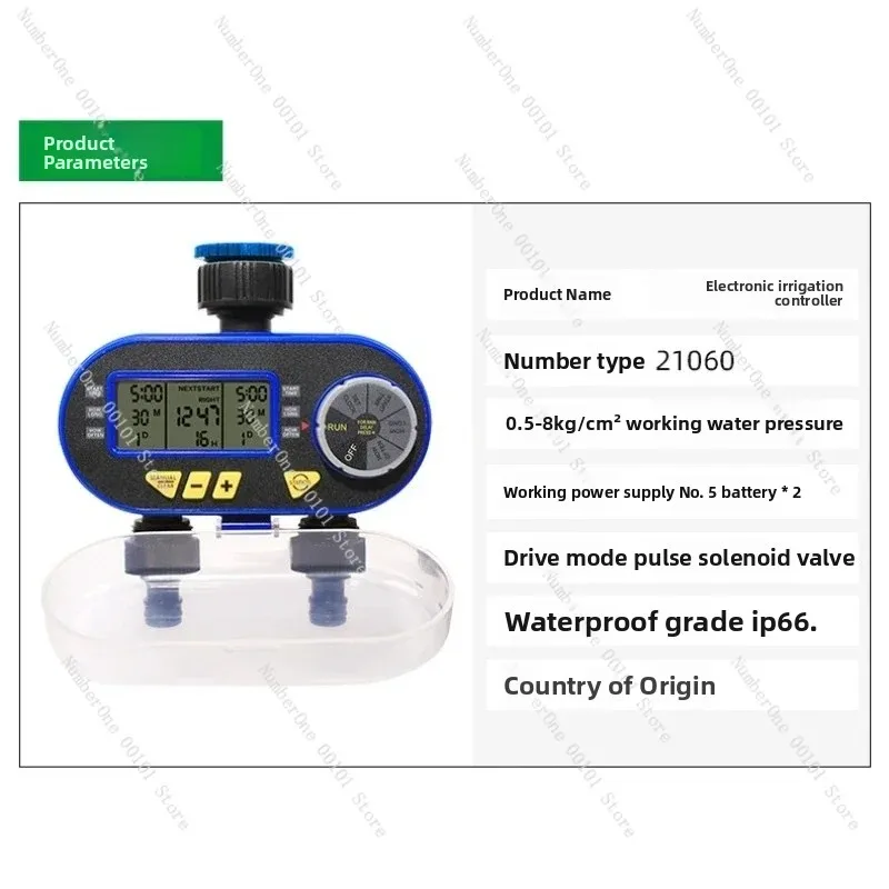 

Двухканальный умный контроллер полива, автоматический таймер полива с электромагнитным клапаном для сада и газона