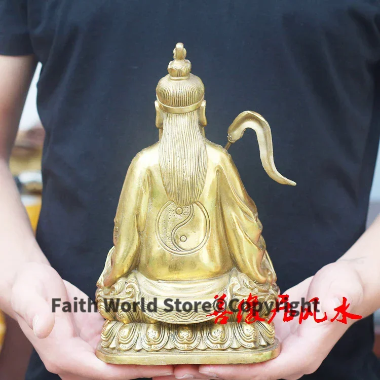 HOME family exorcise evil spirits Bless Safety efficacious Talisman # Taoism GOD Lord Lao Zi Laojun FENG SHUI Brass statue