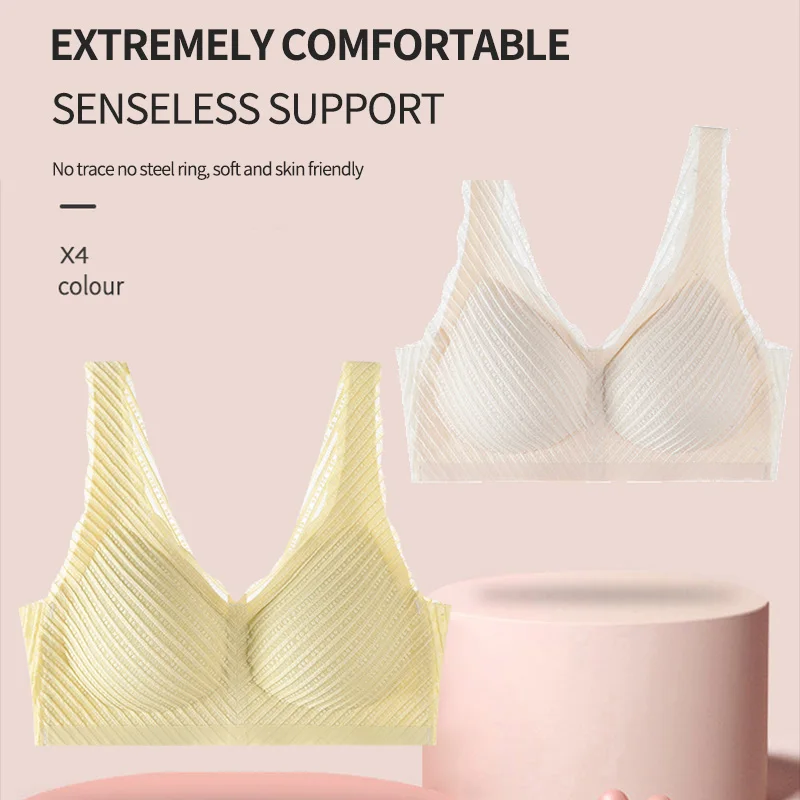 Lingerie women small breast no trace close no steel ring sports back vice breast anti-sagging thin comfortable vest bra