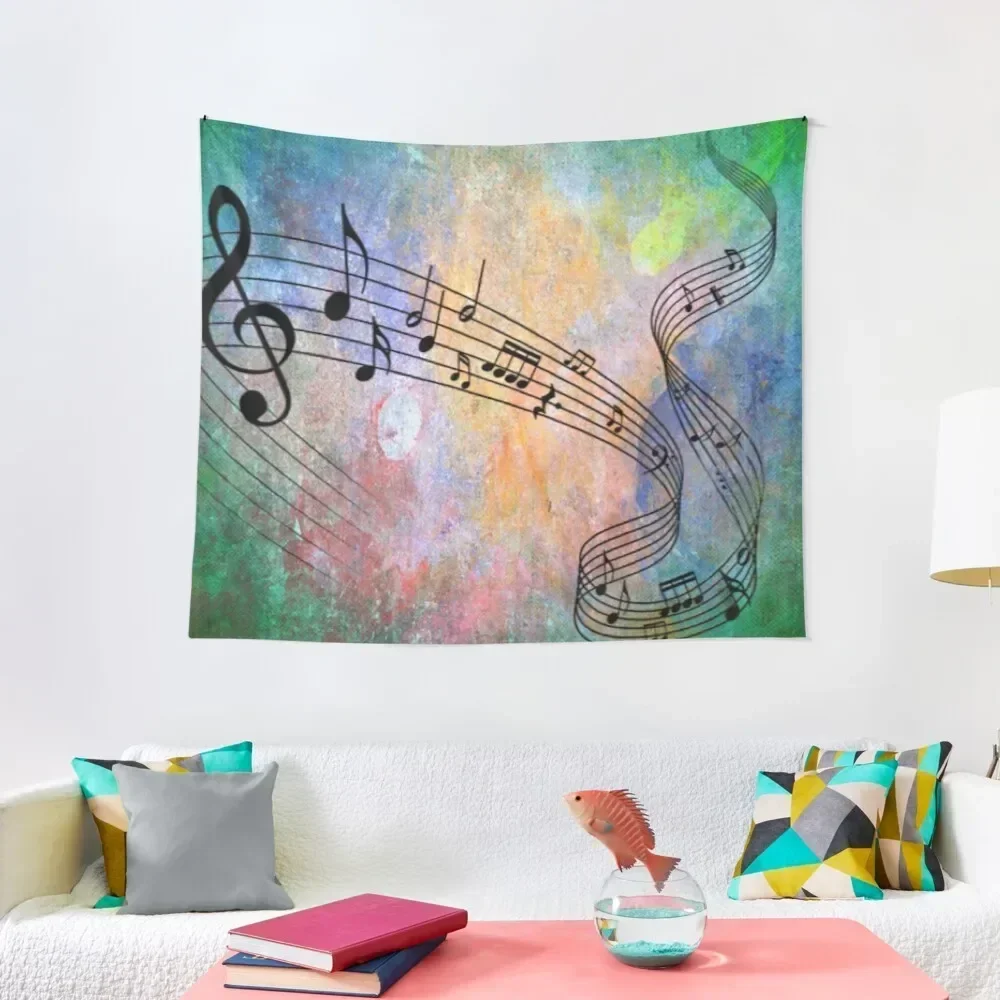 Abstract Music Tapestry Kawaii Room Decor Bathroom Decor Aesthetic Decoration Wall Decor Tapestry