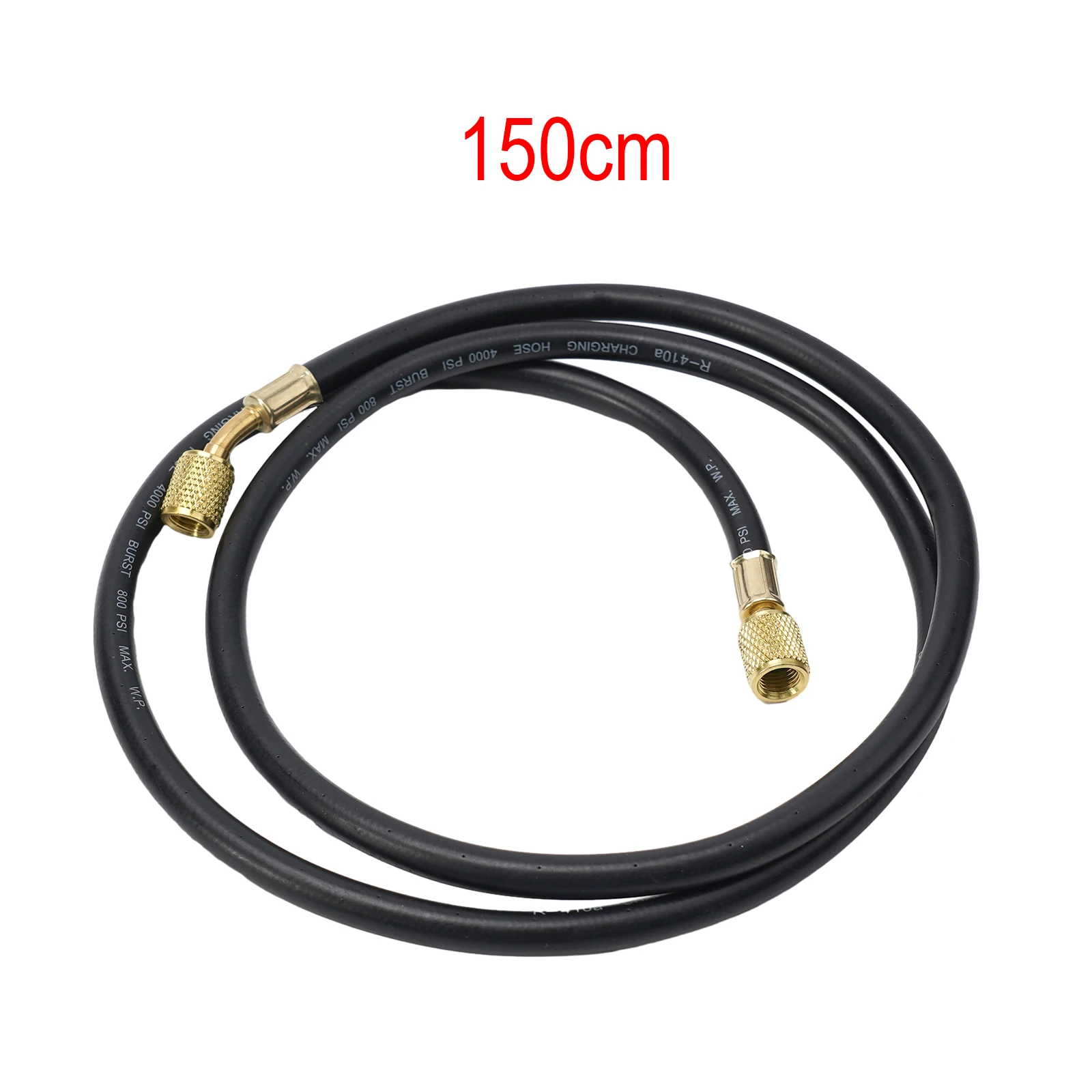 Refrigeration Charging Hose 59 Inch 1.5m AC 800PSI Guage HVAC 1/4 SAE R410a R134a With Low Loss Fittings Plumbing Brass Rubber