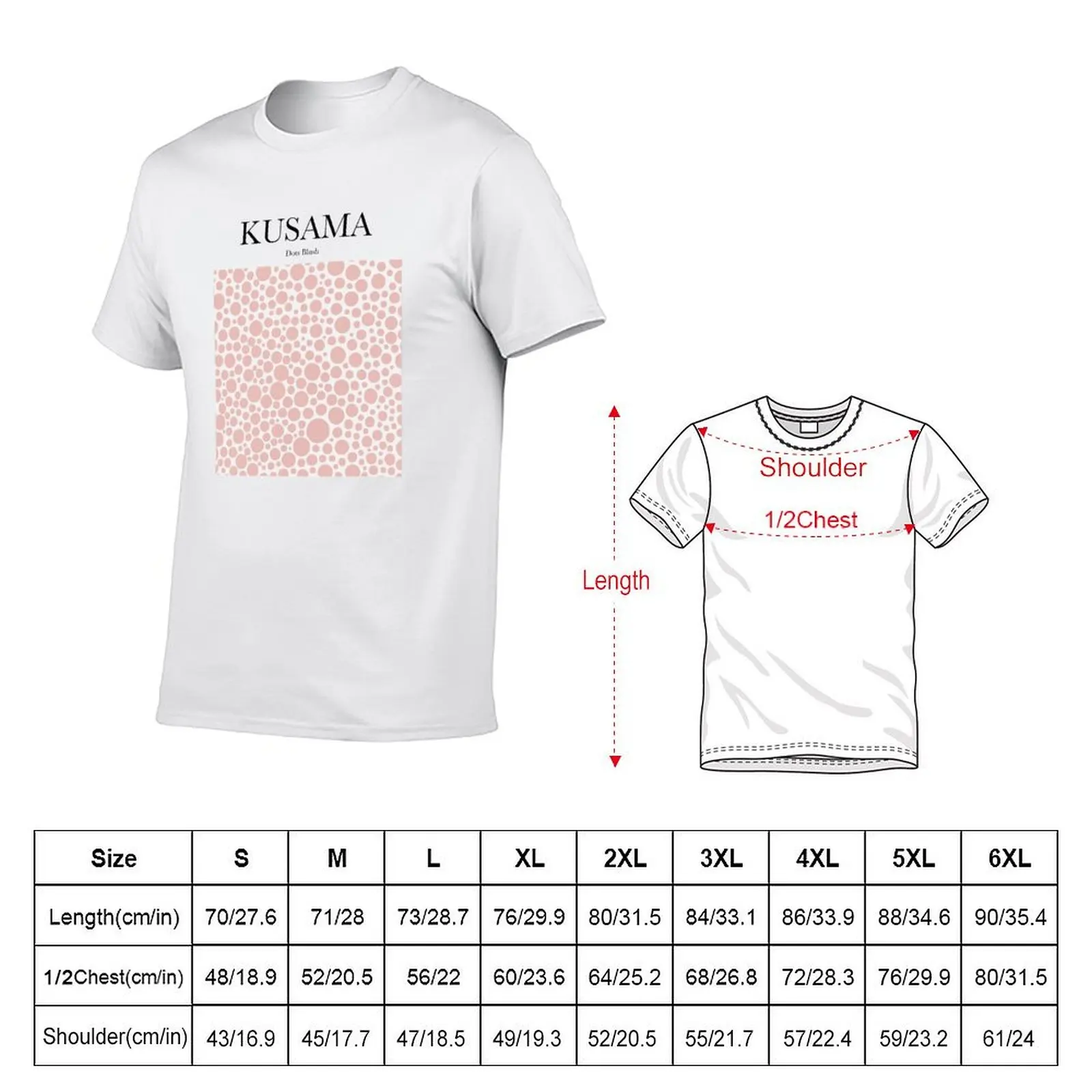 Kusama - Dots Blush T-Shirt graphic t shirt vintage customs mens clothes