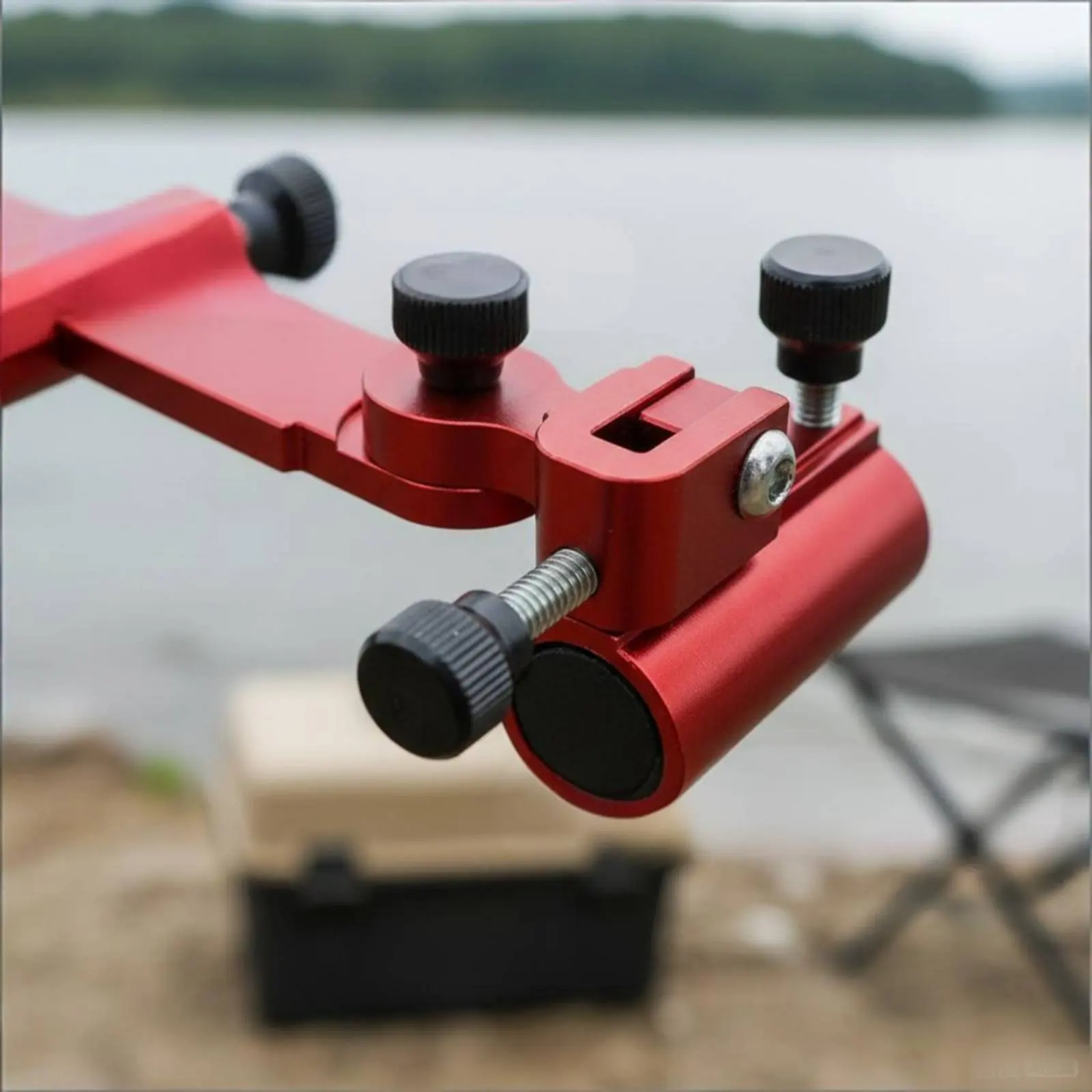 

Fishing Box Rod Rack Lightweight Adjustable Two-Rod Rod Bracket Adjustable Pole Support Rack Multipurpose