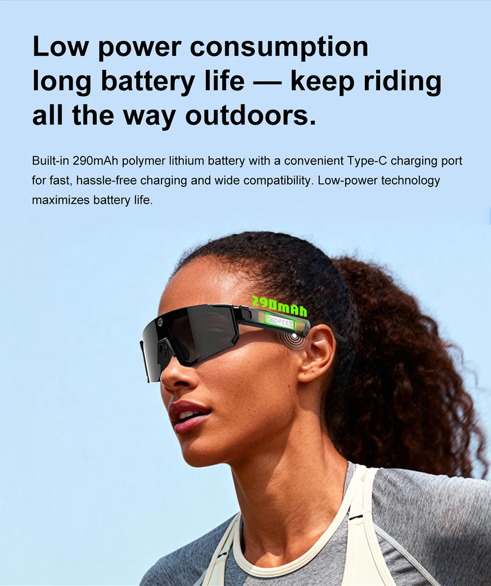 Oneplus AI Smart Glasses 1600W 8K HD Anti-shake Camera Cycling Photo&Video Sport Sunglasses Dual Mic 32GB Windproof Goggles 2026