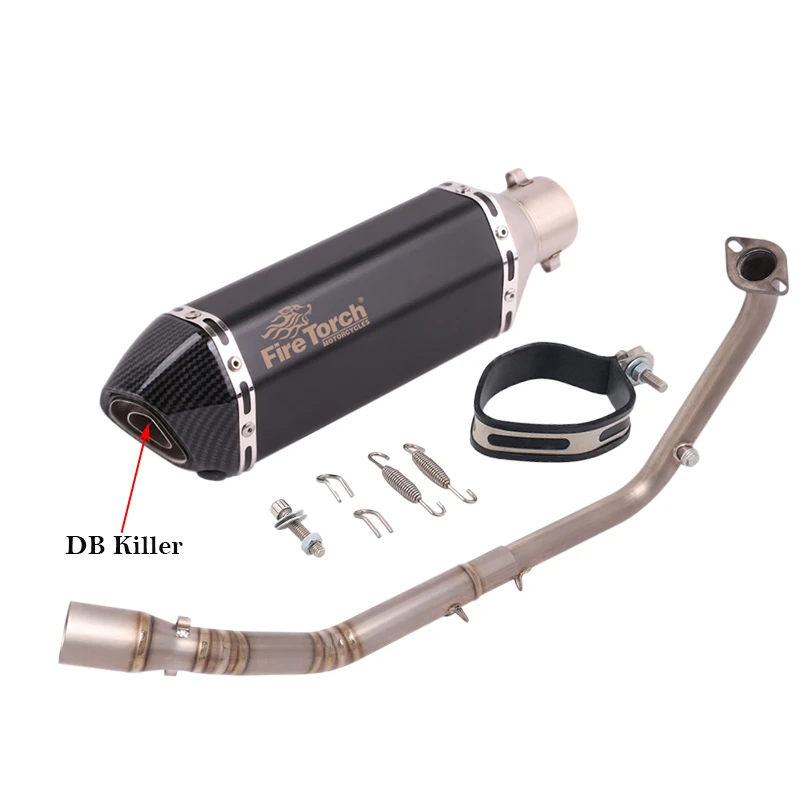 Motorcycle Escape System Exhaust Front Link Pipe With Muffler DB Killer For Yamaha YZF R15 V3 R125 MT125 Mt 125 2020 2021 2022