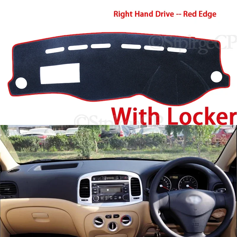 Anti-Slip Mat Dashboard Cover Pad Sunshade Dashmat Carpet Accessories for Hyundai Accent Verna 2006 2007 2008 2009 2010 2011 MC