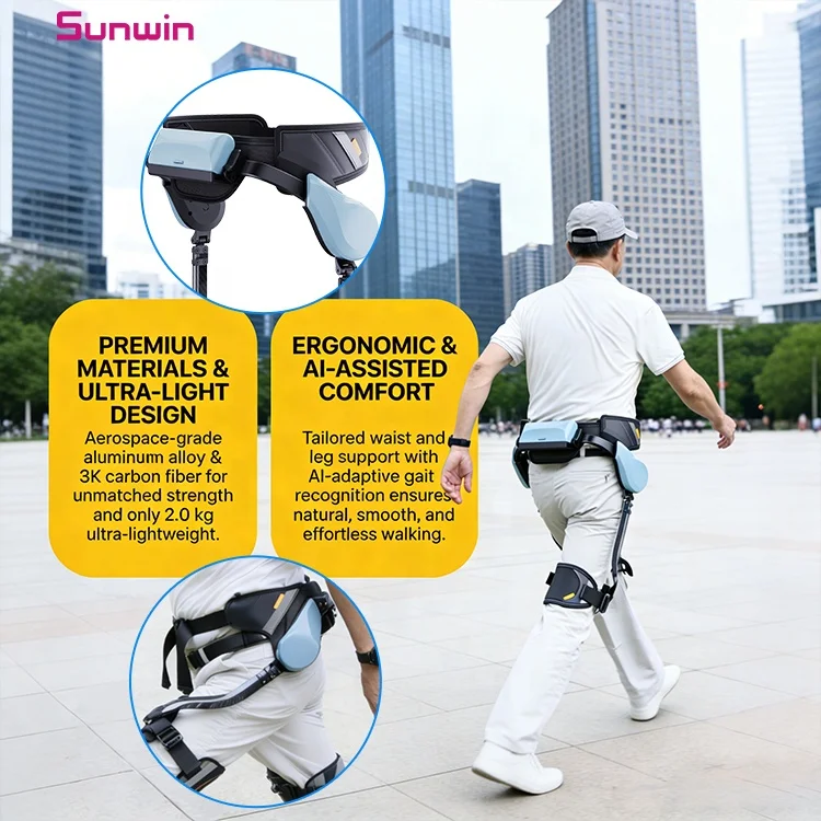 Sunwin AI Electric Rehabilitation Exoskeleton For Stroke Elderly Lightweight Robotic Exoskeleton Assistant For Climbing Walking