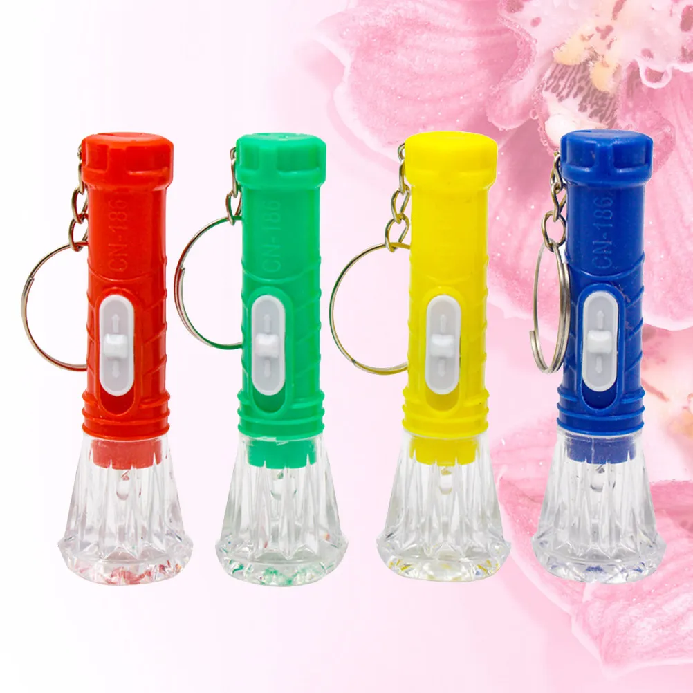 

13Pcs Mini Flashlight Keychain Portable Electric Torch Plastic Luminous Early Educational Flashlight for Kids Children Playing
