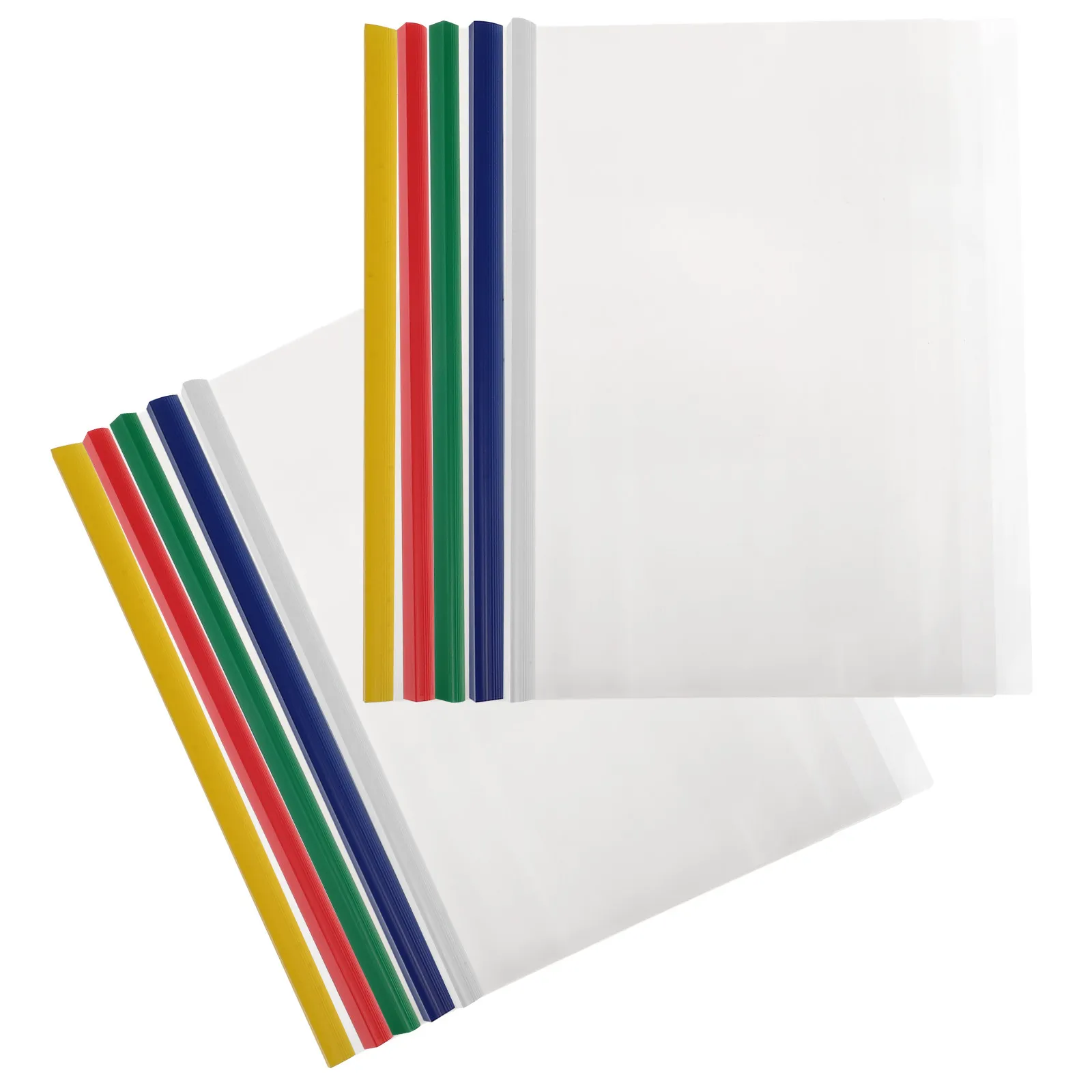 

10Pcs Slide Rod File Folder Plastic Clear Document Organizer Transparent Report Covers Office School Filing Folders