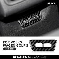 Real Soft Carbon Fiber Sticker For Volkswagen VW Golf 8 MK8 2020 2021 2022 2023 Rear USB Frame Interior Trim Cover Accessories
