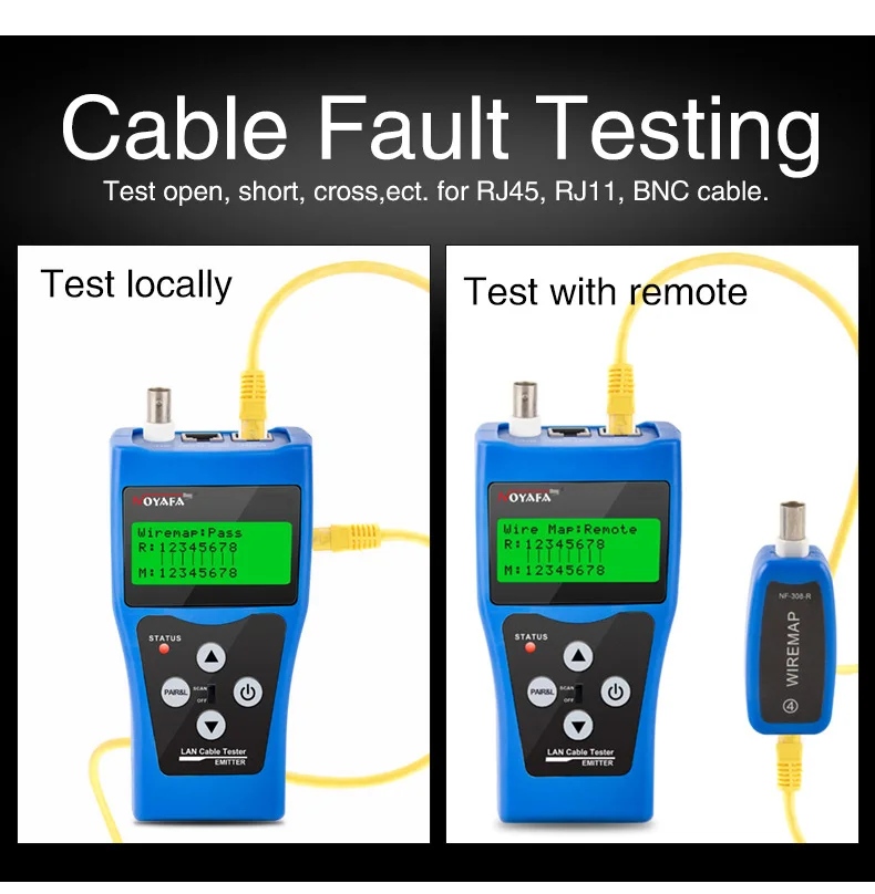 NOYAFA NF-388 Cable Tester with 8 Remote Identifiers