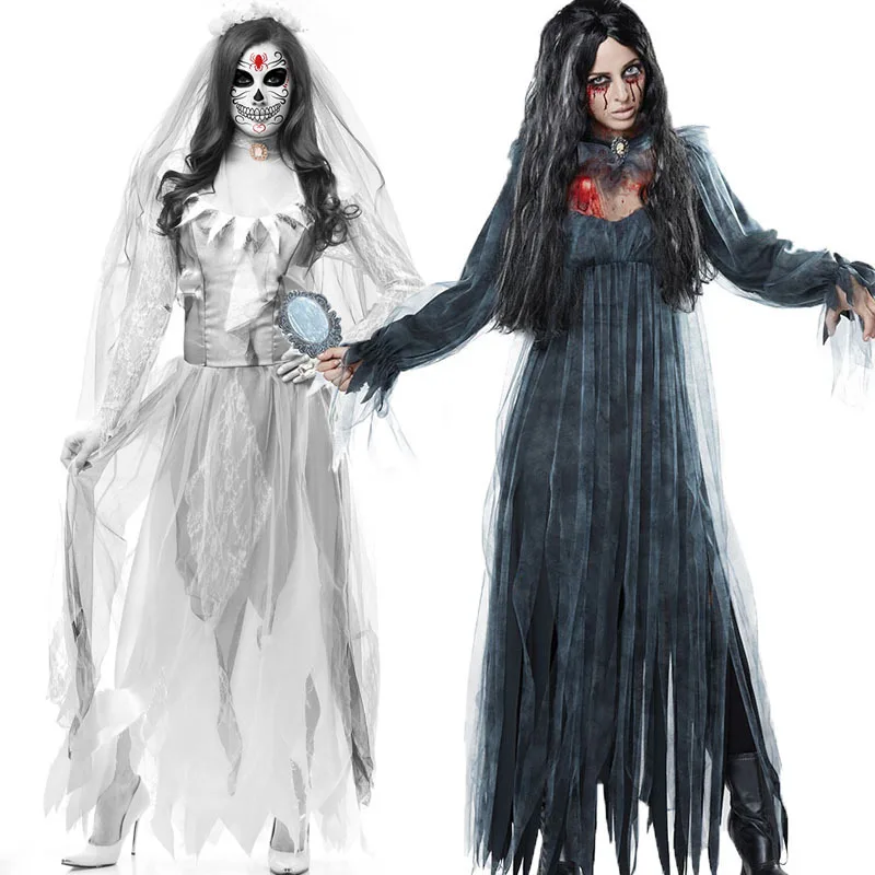 Halloween Ghost Bride Cosplay Party Zombie Bride Costumes Female Scary Vampire Costumes Dresses